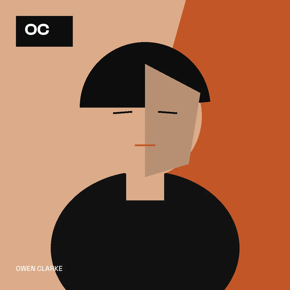 Original editorial portrait artwork for Owen Clarke