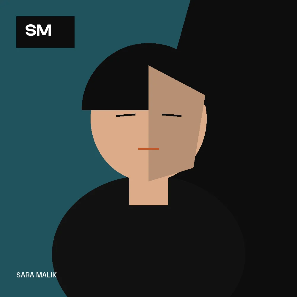 Original editorial portrait artwork for Sara Malik