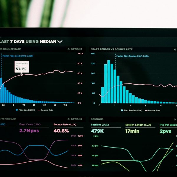 Analytics dashboard displayed on a laptop screen